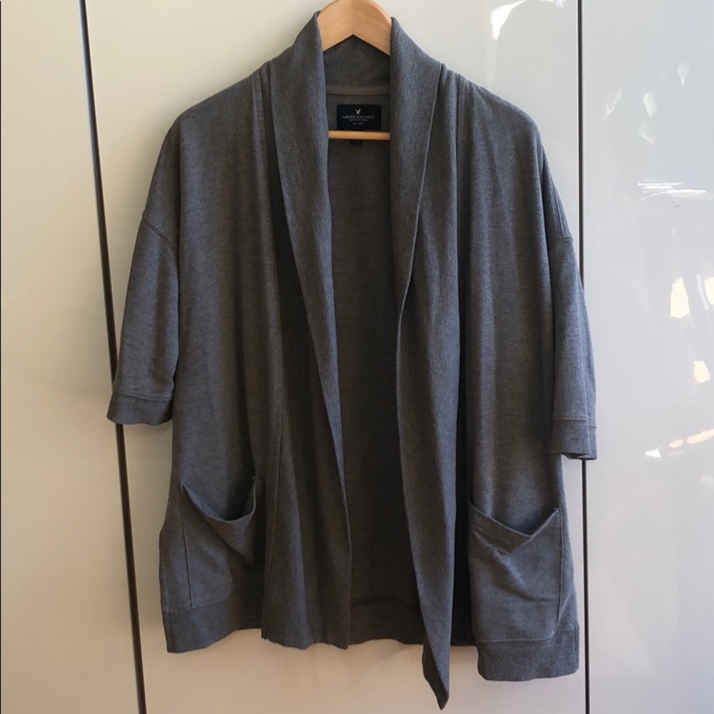NWOT American Eagle Outfitters Gray Long Cardigan